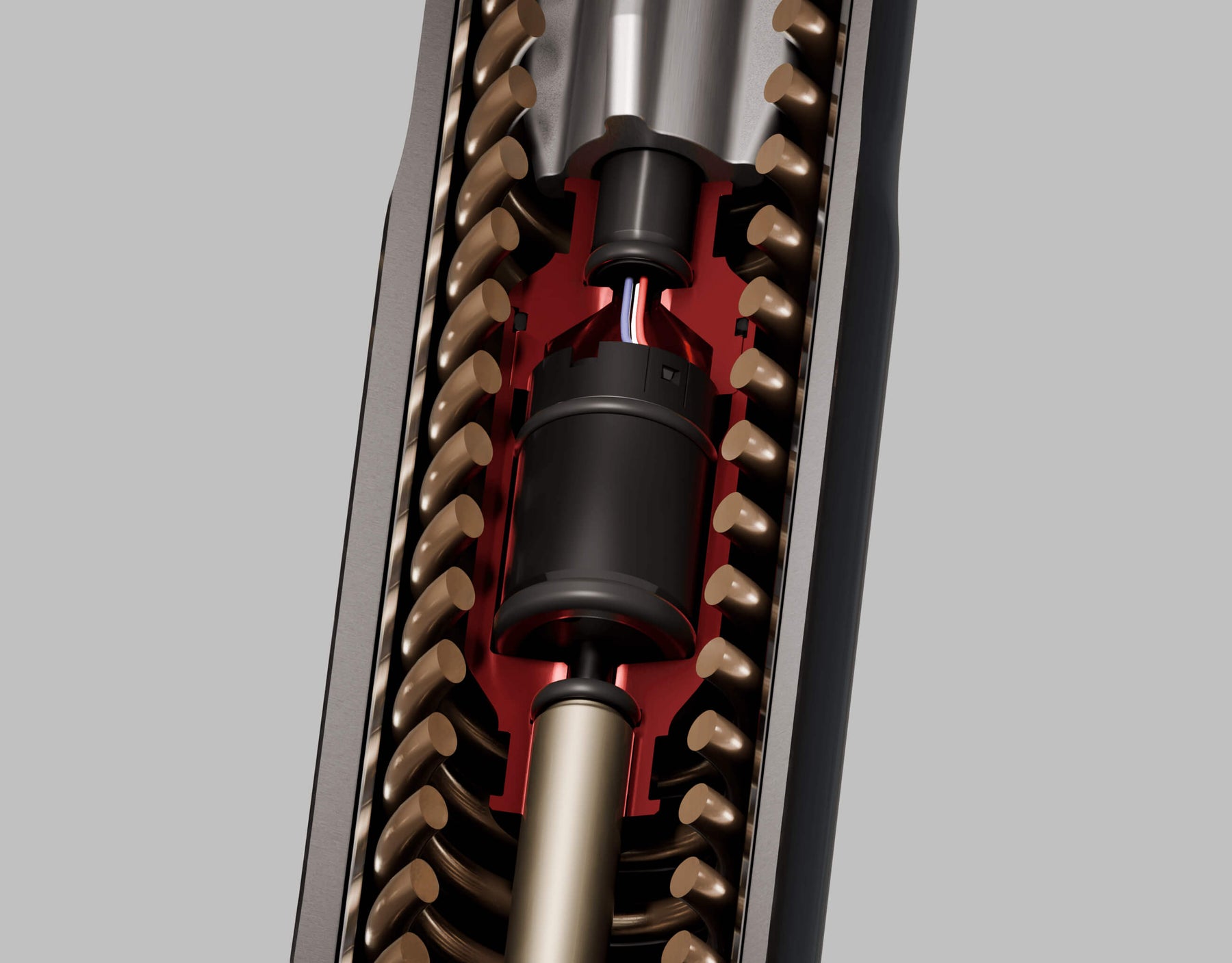 Cutaway render of Marzocchi fork position sensor.